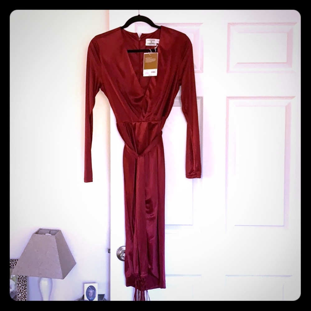 Red wrap dress